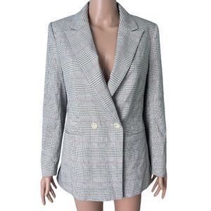 H & M Checkered Double Breasted Blazer